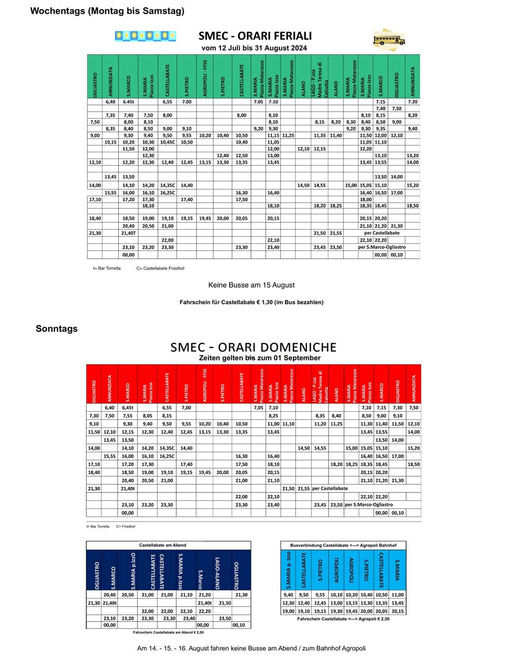 Sommerfahrplan Castellabate Smec 2024