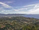 Panoramablick über die Cilentoküste und das grüne Hinterland